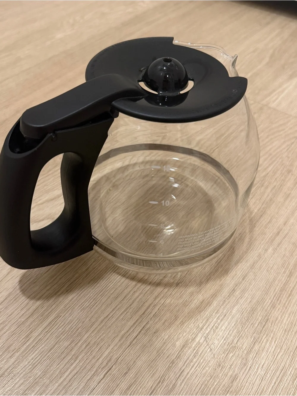 Mr. Coffee Replacement 12 Cup Carafe Coffee Maker Pot Glass with Black Lid